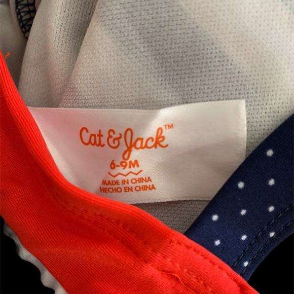 Cat and Jack Girls 6-9M One Piece Swimsuit UPF 50+ Rating UV Protection NEW - Picture 4 of 5